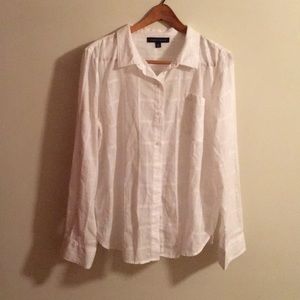 Tommy Hilfiger White Cotton Button Up
